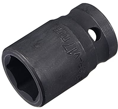 sourcing map 6-Point Impact Socket 1/2 Drive by 17mm 1.5 Length | CR-V Steel,Shallow Metric Sizes