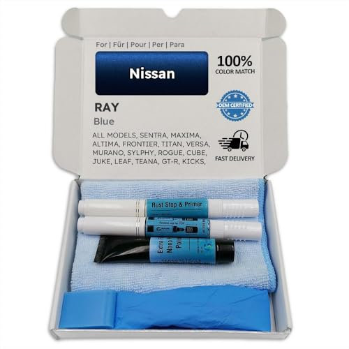 Genuine Colors Lackstift Blue RAY für Nissan Blau SENTRA Maxima Altima Frontier Titan Versa Murano SYLPHY Rogue Cube Juke Leaf TEANA GT-R Kicks LATIO Fairlady Z 370Z Roadster XD