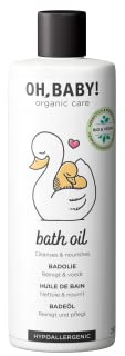 Oh, Baby! Huile de Bain Bio Bébé 250ml – Hydratation Intense, Sans Rinçage – Hypoallergénique, Vegan – Avec Huile de Tournesol Bio et Eau Thermale – Dès la Naissance