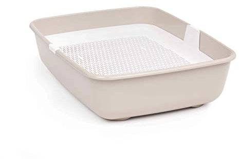 Katzentoilette mit Reinigungssieb Katzenstreu Schalentoilette Katzenklo Groß Beige