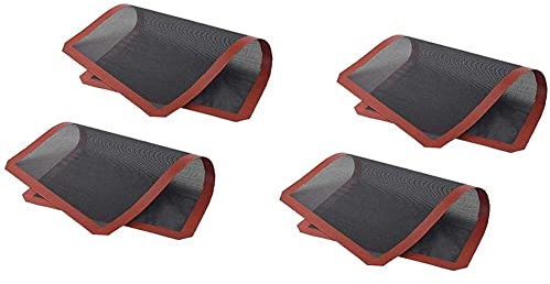 Dawafit Lot de 4 plaques de cuisson en silicone - Tapis de cuisson perforé pour revêtement de four antiadhésif - Tapis de cuisson double face