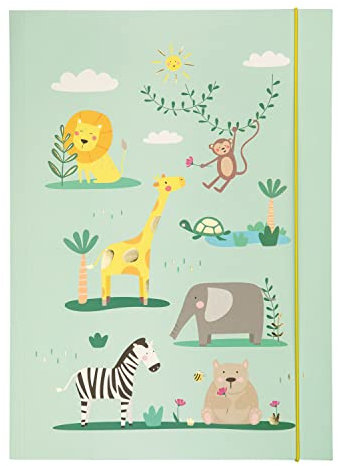 NEU Sammelmappe mit Gummiband, A3, 1 Mappe, HOTFOIL HAPPY SAFARI/Tiere