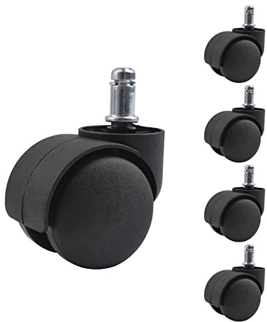 INCREWAY Set of 5 Nylon Wheel Casters, Chair Wheels Replacement Universal Swivel Caster Trolley Wheel