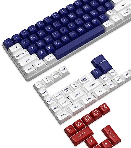 MAMBASNAKE 149 Tasten PBT Double Shot Tastenkappen Set,ASA Profil,ANSI US Layout für TKL/61/68/87/98/104/108 Mechanische Tastatur,Kompatibel mit Cherry MX Gateron Otemu Kailh Schalter(Dunkelblau)