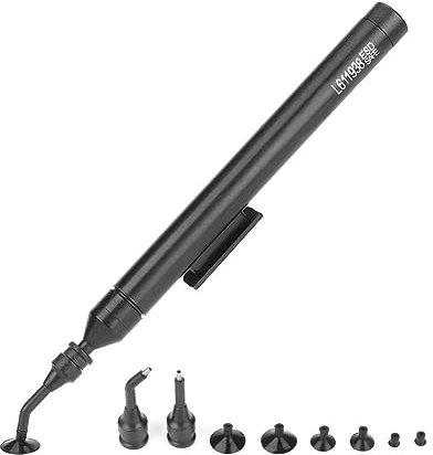 YUMILI Vakuum-Saugstift, Manueller Löt-Sauger, Saug-Pick-Up-Werkzeug, Löt-Pick-Up-Tools-Set mit 2 Spitzen und 6 Saugnäpfen für IC SMD SMT Precision Small Electronic Components