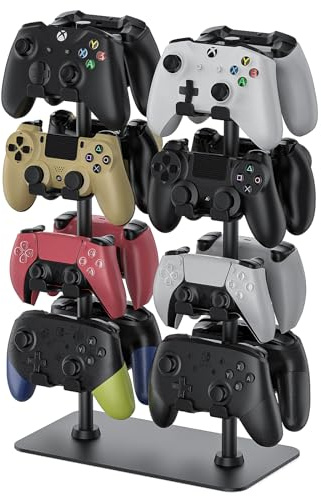 MANMUVIMO Controller Holder for 16 Xbox PS5 PS4 Switch Pro Gaming Controller, Video Game Controller Holder Headphone Stand for Desk, Gamer Gifts for Men, Gaming Room Accessories Maximum Organizer Rack