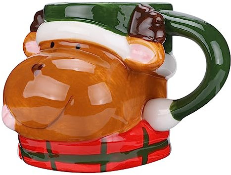 BESTonZON Keramik Kaffeetasse Mit Rentiermotiv Für Weihnachten Praktische Trinktasse Aus Hochwertigem Material Geeignet Für Wasser Milch Und Kaffee Weihnachts-becher Für Familien Und Junge