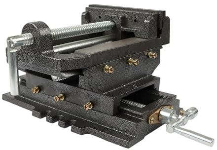 GXYWADY 6in Cross Slide Drill Press Vise Metal Milling 2 Way X-Y Heavy Duty Clamp Machine Black