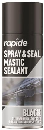 PEBBLE HUG Black Spray, Seal Mastic Black Spray, Repair Cracks Roofs Window, Paint Sealant Roof Window Pipes Guttering, Seal Fix Waterproof Mastic Sealant 400ml (Pack of 1)