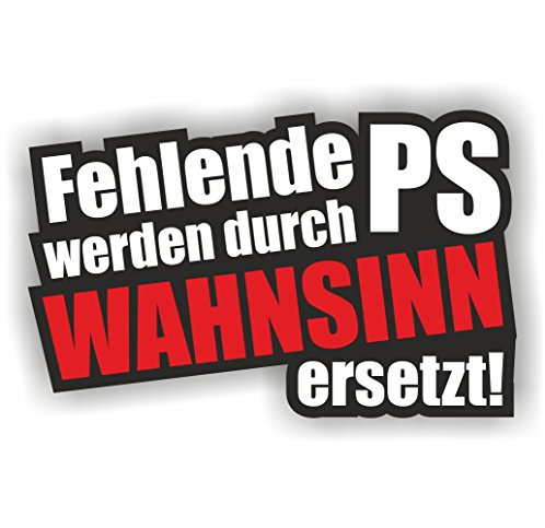 Folien-Zentrum - 2x Fehlende PS 11 x 7 cm - hochwertiger Aufkleber - OEM & JDM Auto Sticker - Lustige Aufkleber für Auto - Stickerbomb - Made in Germany (2)