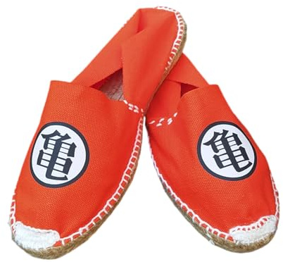 rainUP Chaussures Kanji Kame orange uniques en toile de jute Esparto - Unisexe - Confort et style. Espadrilles en toile 100 % coton écologique, avec motif manga et anime, orange, 45 EU