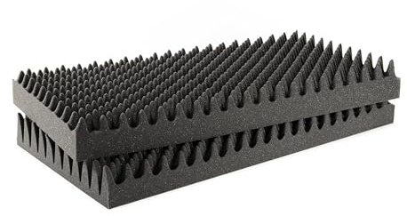 MUSIC STORE Absorber Set, 6 Stück 100mm Noppenschaum, Anthrazit, Akustikdämmung für optimale Klangqualität