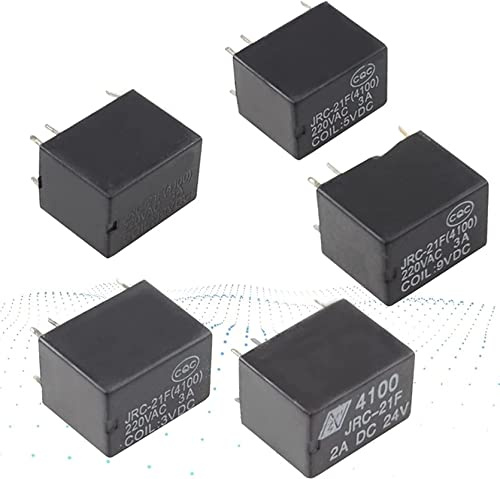 elektronischer Schalter Relais 5 Stück Miniatur-PCB-Relais 6 Pins Mini-Relais DC3V 5V 9V 12V 24V JRC-21F 4100 Relaisschalter