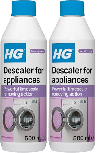HG Descaler for Appliances, Kettle Descaler, Coffee Machine Descaler & Washing Machine Cleaner, Effective Limescale Remover by HG Cleaning Products - 500ml - 500ml (Pack of 2)