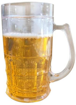 Creative Beer Mugs - Frozens Beer Cup | 450ml Double-Layer Fake Beer, Funny Beer Mug with Handle, Large Capacity Ice-Cooling Funny Fake Beer Cup, Home Decoration Accessories Wine Tumblers