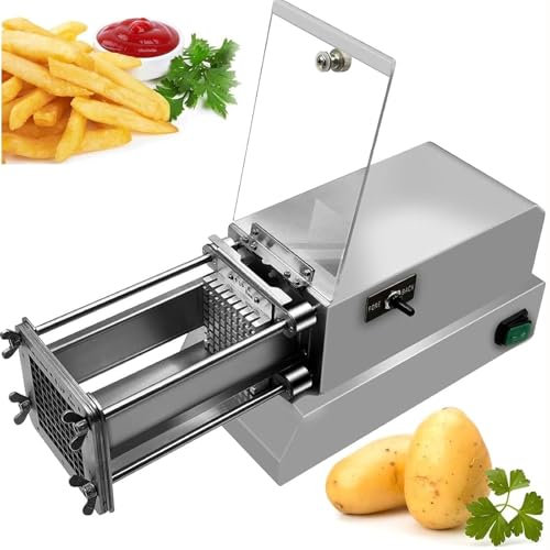 Cortador eléctrico de patatas fritas,cortador de patatas fritas de acero inoxidable con hoja de 8/10/12mm,cortador eléctrico comercial y doméstico,cortador de patatas,uso for patatas,cebollas,pepinos(