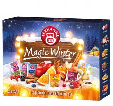 Teekanne Magic Winter Tea Collection 30 Bags 6 Delicious Flavours Selection | Assorted, Perfect for gifting, Premium, Individually wrapped bags