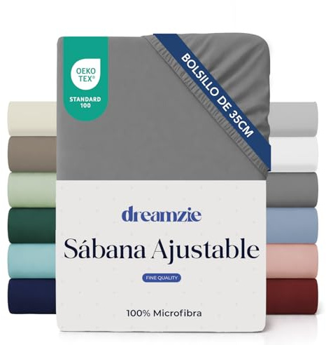 Dreamzie - Spannbettlaken 120x200cm - 100% Mikrofaser - 35cm hoher Steg | Anthrazit · OEKO-TEX · Spannbetttuch · Ultraweich · Für hohe Matratzen · Pflegeleicht · Leintuch · Für Einzelbetten