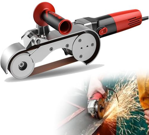 Levigatrice lucidatrice per tubi, levigatrice a nastro in acciaio inossidabile, con nastro abrasivo, per lucidatura, finitura, rimozione della ruggine, 1100 W,4Roller