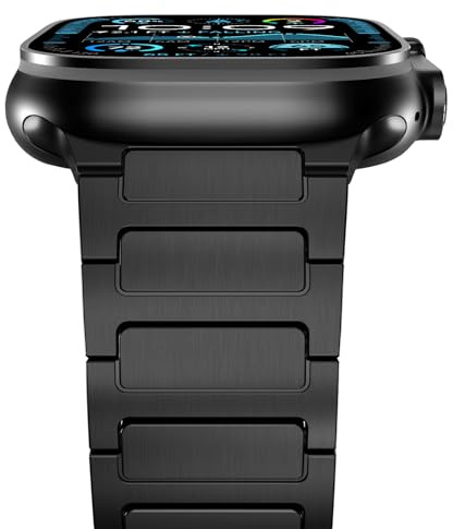 NewWays Titanium Strap for Apple Watch 49mm 46mm 45mm 44mm,Black | Grade 2 Titanium Metal Band for iWatch Ultra 3 2 1 Series 11/10/9/8/7/6/5/4/SE