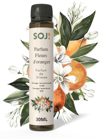 Concentré de Parfum pour Bougies, Création de Bougies, sans CMR de Grasse, 30 ml (Fleur d'oranger)