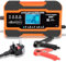 12-Amp Car Battery Charger, 12V/12A Smart Fully Automatic Battery Charger with Temperature Compensation for Car Truck Motorcycle Marine Lead Acid Batteries