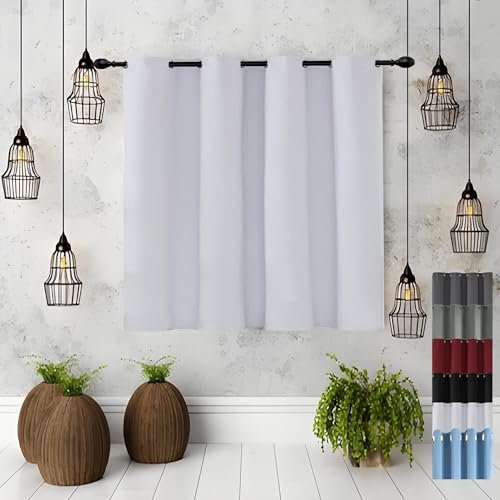 JIAHAO Tende Eleganti 210 x 115 cm Isolamento Termico Riduzione Del Rumore Tende Insonorizzanti Ideale per Famiglie per Interni Finestre con Anelli 1 Pezzi, Bianco