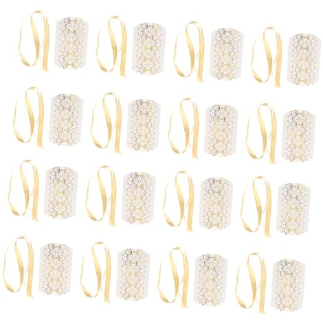 FRCOLOR 50 Stück Papierkissen Boxen in Gold Mit Band Stabile Wiederverwendbare Süßigkeitenbehälter Für Hochzeit Geschenkverpackung Und Partydekoration