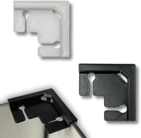 Generisch Eck-Halterung für Aquarium Abdeckscheiben 4 Stück 2-19mm Schlauch/Kabelhalterung Kantenschutz (Hell-Transparent, 4mm Glasstärke)