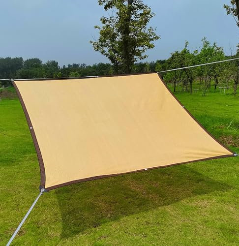 KSQP Rete Parasole Rete Ombreggiante da Giardino con Occhielli Vela Ombreggiante Tessuto Ombreggiante Traforato Protezione UV 90-95% Permeabile Giardino/Domestico/Pianta/Terrazzo,beige-2x5m