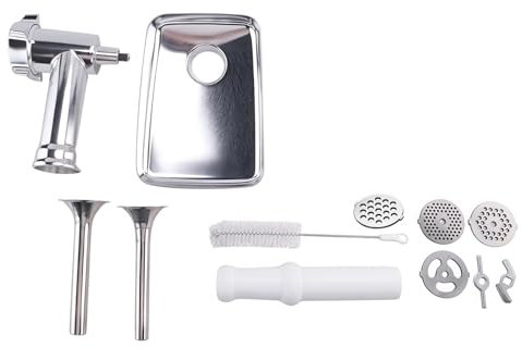 FHAJKTJB Compatible For KitchenAid ，Stand Mixer Meat Grinder Sausage Stuffer Tubes Meat Grinder Blade Metal Food Grinder Attachment