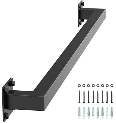 VEVOR Corrimano per Scale a Parete, per Scale Interne in Ferro Nero 1215 mm Capacità 113 kg, 2 Sezioni, Corrimano per Ringhiera Industriale per Gradini, Tubo Quadrato per Soppalco