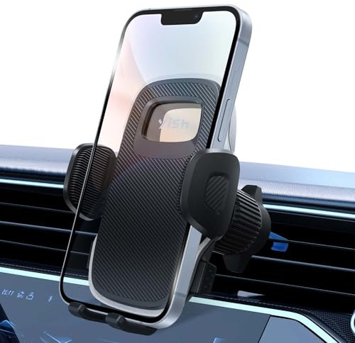 YISH Support Telephone Voiture：360° Rotation Porte Telephone Voiture, [Clip Amélioré] Socles de Téléphone Portable pour Automobile avec iPhone, Samsung, Google, Sony etc. (Black)