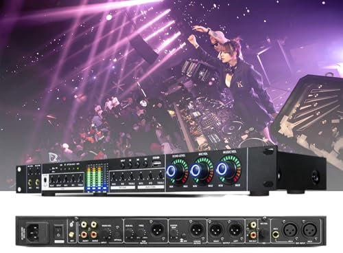 HFDJRWK Professioneller Digitaler Audioprozessor mit Vorverstärkereffekt Und Anti-Feedback, Karaoke-Mixer mit LCD-Bildschirm, Geeignet for Heim-ktv, Bühne, Aufführungen Und Hochzeiten.
