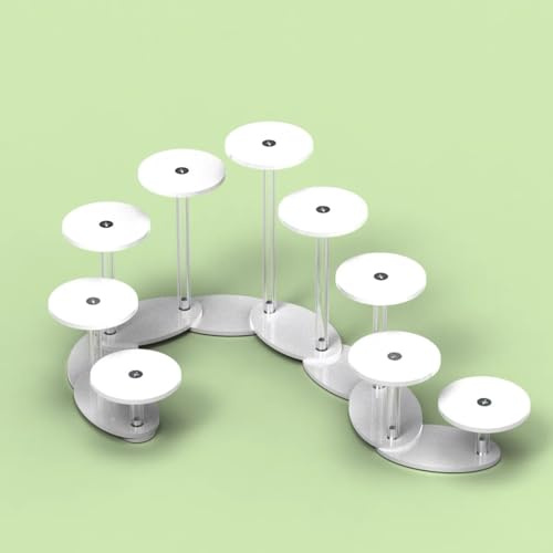 Akrylställ for display, smycken, små varor, placering av flernivåställ, runda bord, kosmetiska nagellackställ(White,8 Tier)