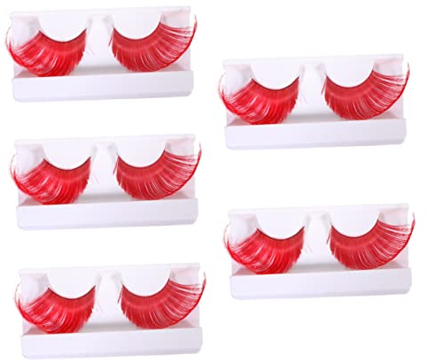 SAFIGLE 5pares Pestañas Postizas de Halloween para Maquillaje Pestañas Artificiales Densas Postizas para Uso Fiestas y Teatro