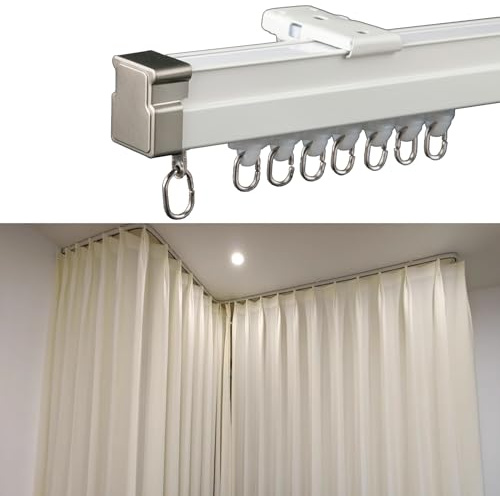 Bastone per tenda flessibile per baia regolabile e 5 m, perfetto per camper, spogliatoi ospedali, montaggio a soffitto (4,2 m) – Versatile e facile installazione