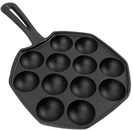 Warmhm Piastra per Lumache in Ghisa Manico e Fondo Antiscivolo, per Forno e Griglia, Include Guanto e Pennello per Olio, Adatta a Gamberi e Funghi Ripieni
