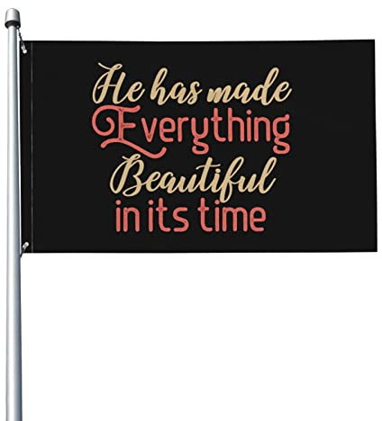 Ha Reso Ogni Cosa Bello A Suo Tempo Bandiere Da Giardino Durevole Garden Flag Con 2 Occhielli Bandiera Da Cortile Per Fattoria Esterni All'Aperto 90X150Cm