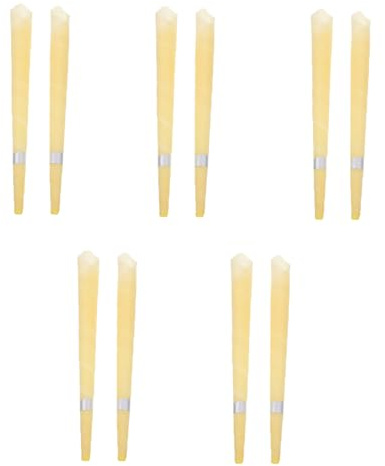 ROMISBABA 10 Stück Teiliges Ohr aromatherapie sticks aus Natürlichem Bienenwachs Trompetenförmig Leicht Gelb zur Sanften Ohrenreinigung und Entspannung bei Erwachsenen Tragbar und Einfach