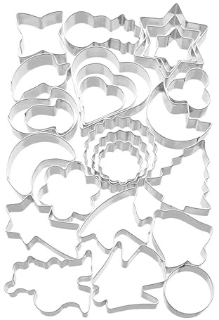 Original Kaiser Ausstechformen Weihnachten 25-teilig | verzinntes Stahlblech | Plätzchen Ausstecher Set | scharfe Konturen & sicherer Griffrand | ideal für Kekse, Fondant & Kinder