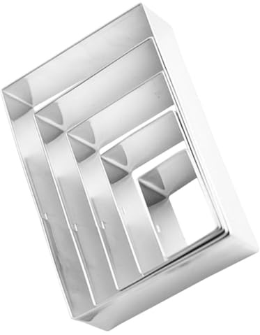ROMISBABA 5 piezas Cortadores Rectangulares Acero Inoxidable para Galletas Moldes Grandes para Hornear Repostería Versátiles Kit de Moldes para Pasteles y Bizcochos Cocina