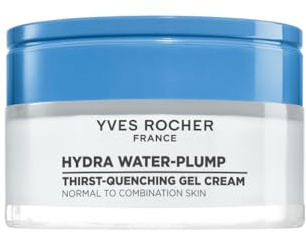 Yves Rocher Hydra Water-Plump - Feuchtigkeitsspendende Gel-Creme - 50 ml | Erfrischende Gel-Creme mit Hyaluronsäure - Edulis-Extrakt - Für normale bis Mischhaut, spendet Feuchtigkeit