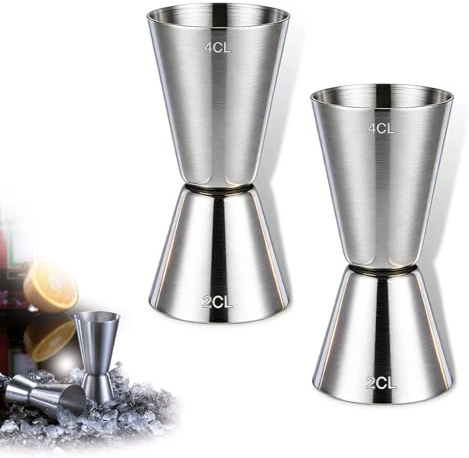 2 Stück Cocktail Messbecher,Cl Messbecher,Messbecher Cocktail,ClMessbecher Cocktail,Jigger,Cocktail Messbecher,2cl 4cl,Barmass Cocktailmessbecher,Schnaps Ausgiesser,Edelstahl
