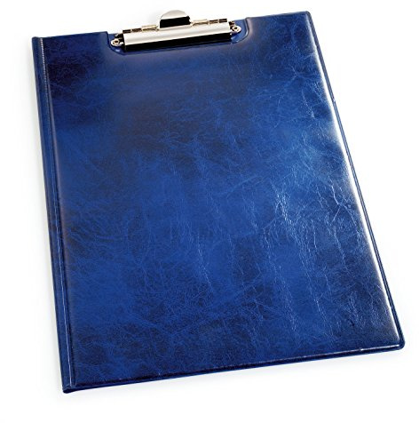 Durable Blockmappe A4, aufklappbar mit Federklemme und Innentaschen, blau, 235506 | Funktionale Klemmmappe mit Innentaschen und stabiler Klemme
