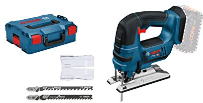 Bosch Professional 18V System GST 18V-LI B - Sierra de calar a batería (2700 cpm, profundidad de corte 120 mm, sin batería, en L-BOXX)