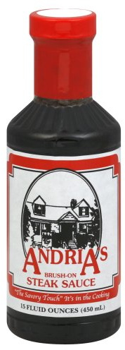 Andria's Brush On Steak Sauce, 15 Ounce Bottle (Case of 12)