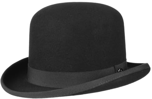 LIERYS Melone Wollfilzhut Klassischer Bowler Herrenhut Made in Germany Herren Ganzjährig schwarz 57 cm