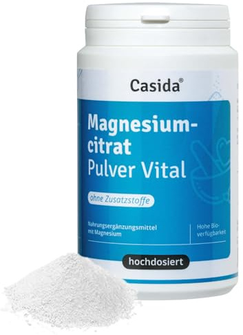 Casida Magnesiumcitrat Pulver Vital - reines Magnesiumcitrat - Magnesium Pulver 200 g - ohne unnötige Zusatzstoffe - laborgeprüft - Apothekenqualität