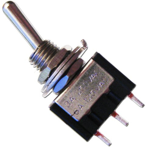 world-trading-net - Lot de 5 interrupteurs à bascule miniatures MTS-102 noir, Capacité de charge : 250 VAC 3A / 125V AC 6A, 1-pole